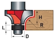 fréza zaoblovací (vydutá) do dřeva, R3xD21,5xH12, stopka 8mm