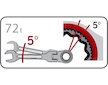 klíč ráčnový očkoplochý s kloubem, 72 zubů, 8mm, L 134mm