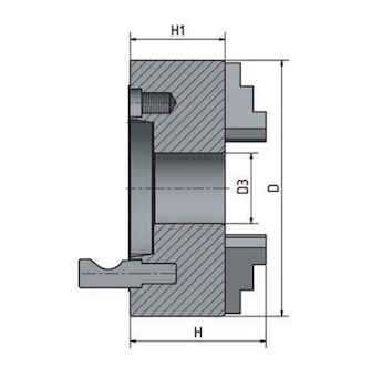 Univerzální sklíčidlo 4-čelisťové s centrickým upínáním ø 160 mm Camlock 4