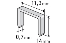 ŠPATNÝ OBAL spony, balení 1000ks, 14mm, 11,3x0,52x0,70mm